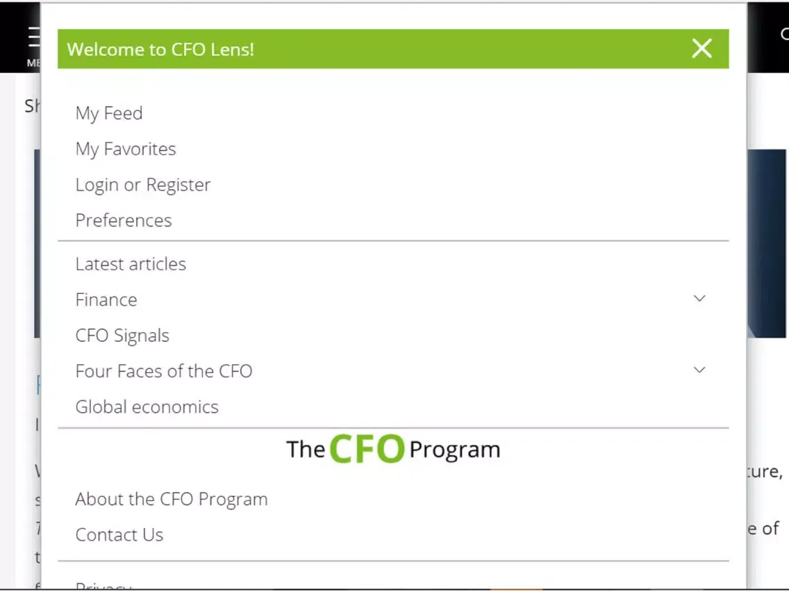 ภาพหน้าจอของ CFO Lens iPad 