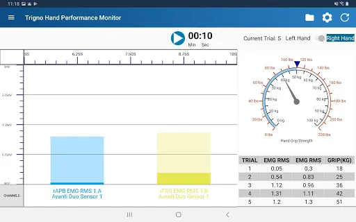 Hand Performance Monitor Screenshots
