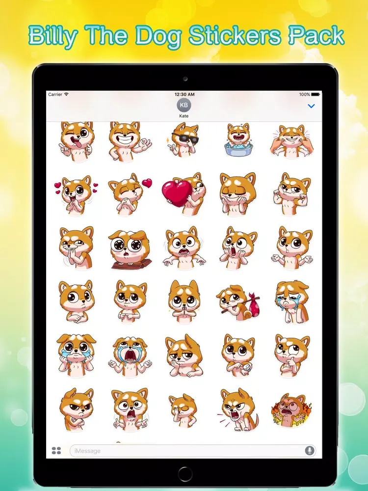 Billy The Dog Emoji Stickers for iMessage iPad  স্ক্রিনশট