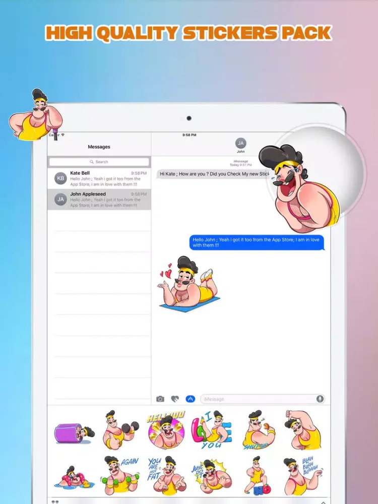 Athlete Man Stickers iPad  Screenshots