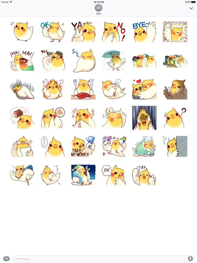 Tangkapan layar Coco Bird Emoji Stickers - for iMessage iPad 