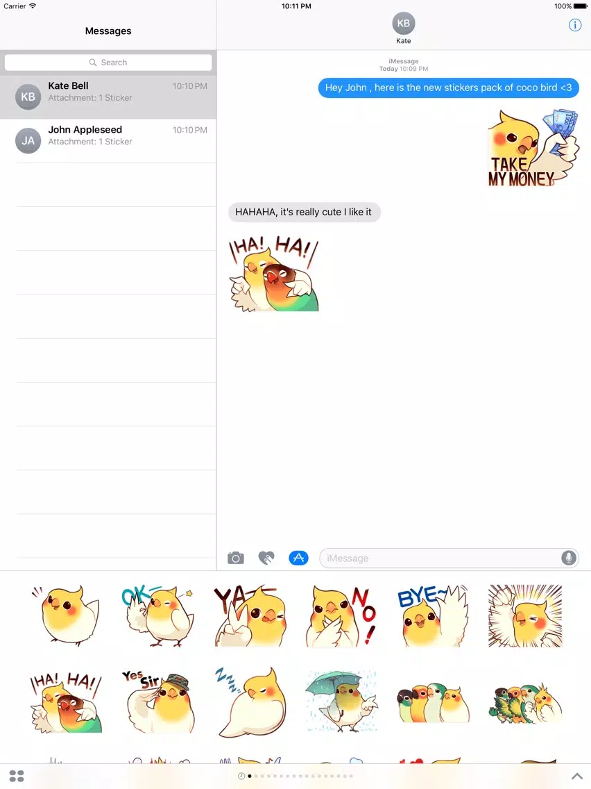 Screenshot di Coco Bird Emoji Stickers - for iMessage iPad 