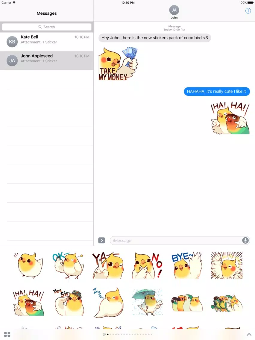 Screenshot di Coco Bird Emoji Stickers - for iMessage iPad 