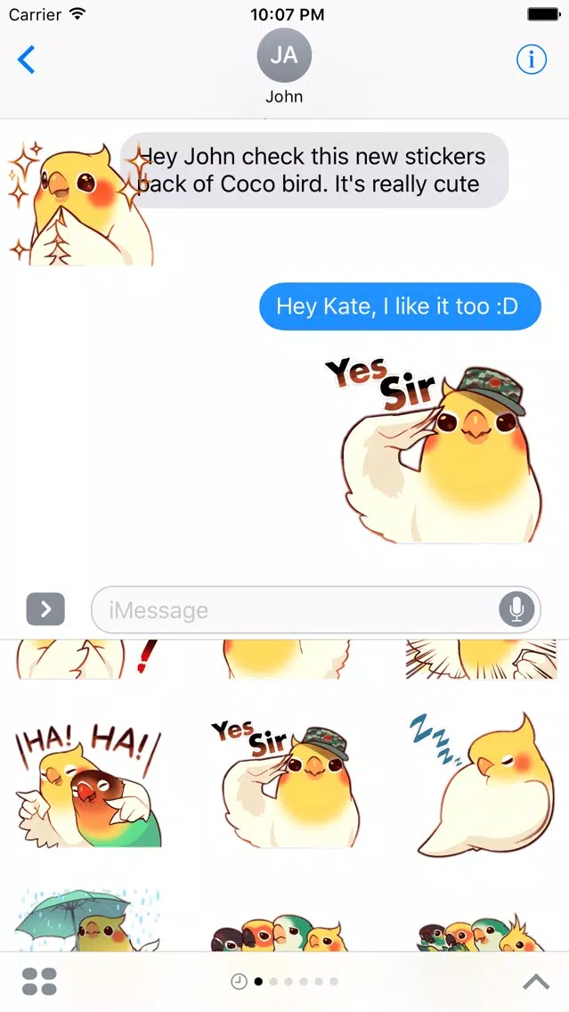 Screenshot di Coco Bird Emoji Stickers - for iMessage