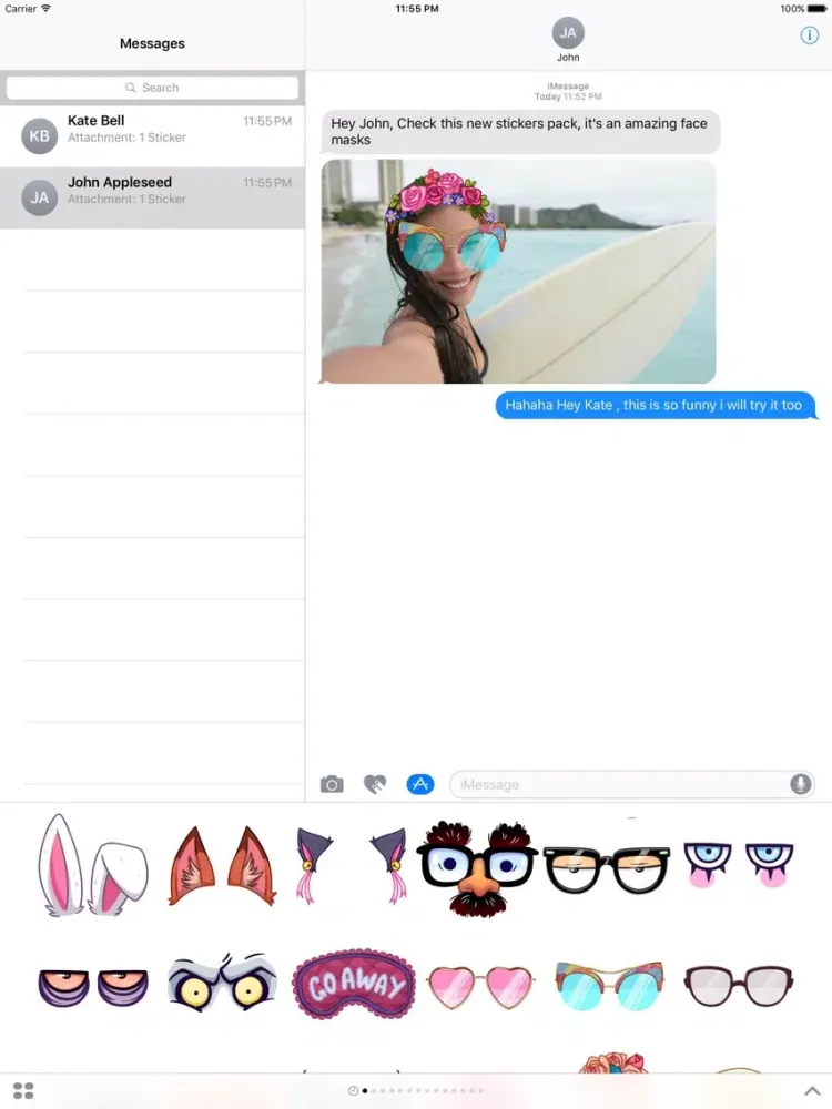 Face Masks 2 Emoji Stickers - for iMessage iPad  स्क्रीनशॉट