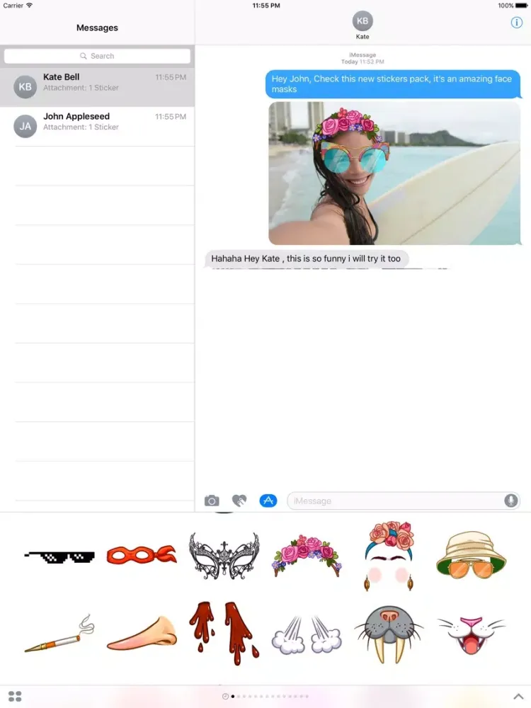 Face Masks 2 Emoji Stickers - for iMessage iPad  स्क्रीनशॉट