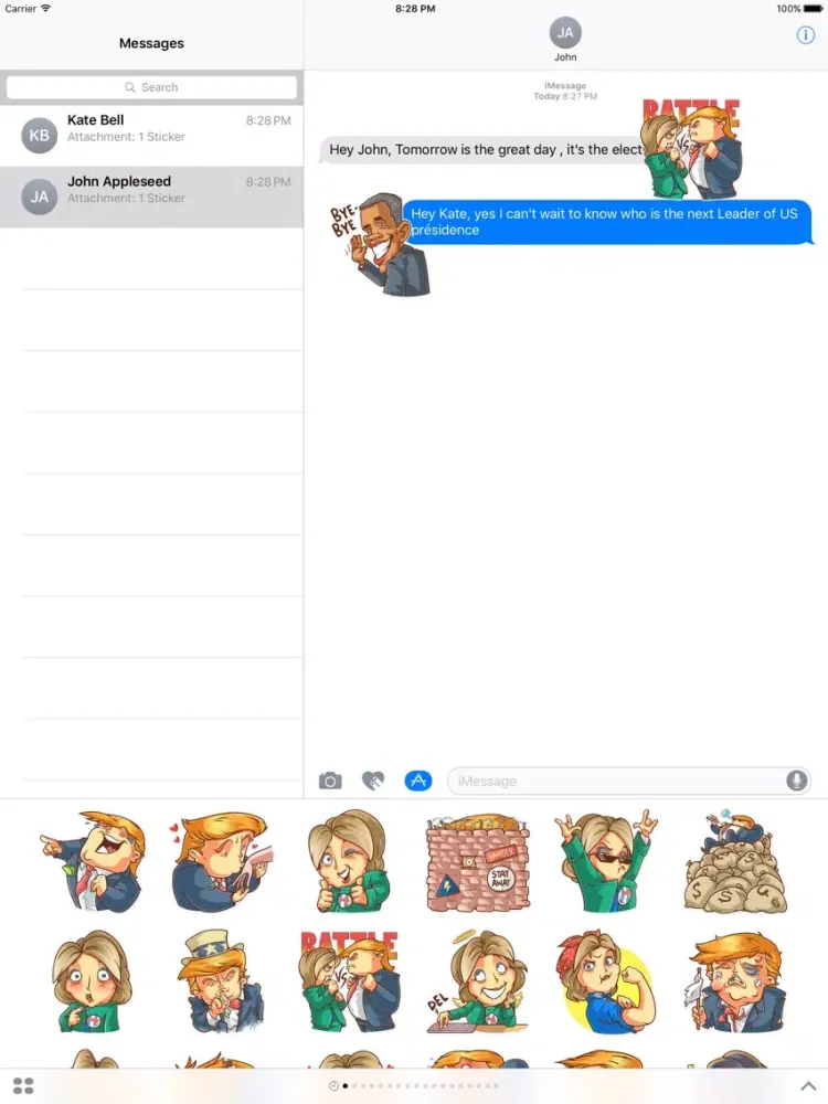 Election Day Emoji Stickers - for iMessage iPad  स्क्रीनशॉट
