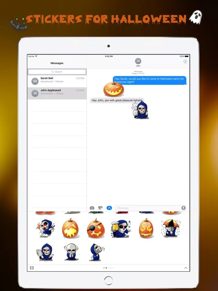 Halloween Costumes emoji Stickers for iMessage iPad  스크린샷