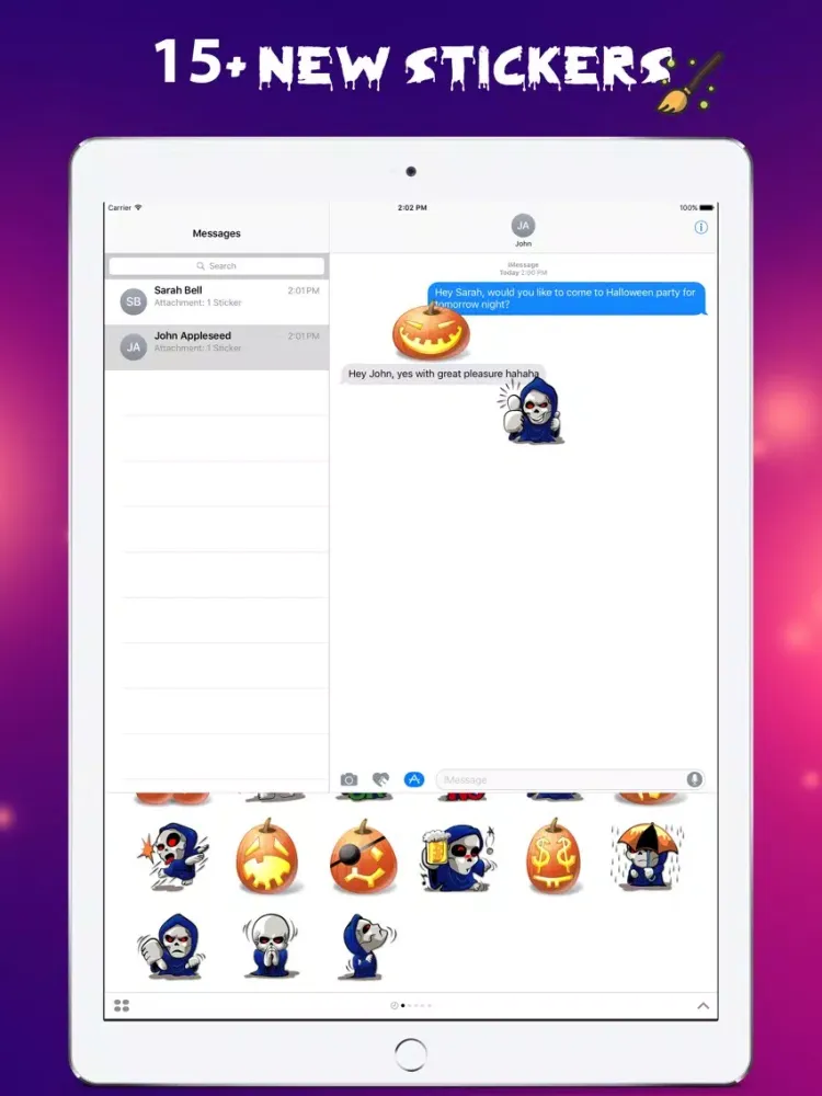Halloween Costumes emoji Stickers for iMessage iPad  스크린샷