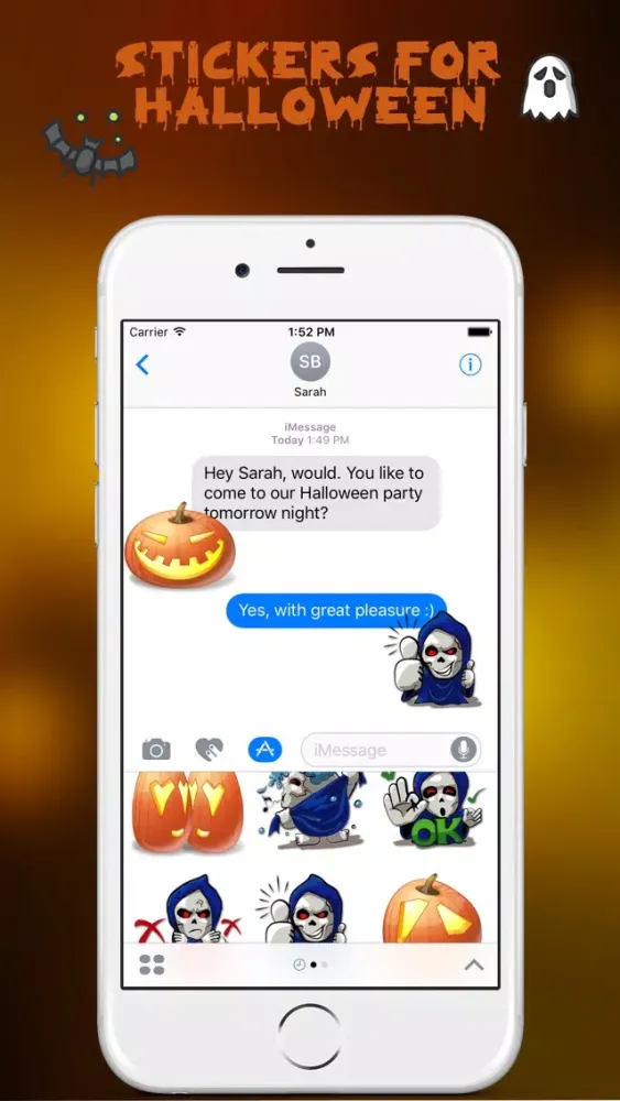 Halloween Costumes emoji Stickers for iMessage 스크린샷