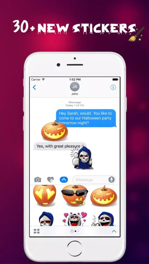 Halloween Costumes emoji Stickers for iMessage 스크린샷