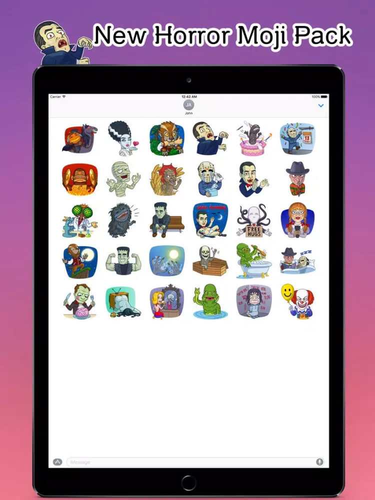 Ảnh chụp màn hình của Halloween Horror Emoji Stickers - for iMessage iPad 