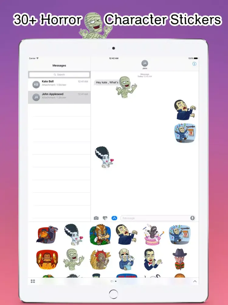 Ảnh chụp màn hình của Halloween Horror Emoji Stickers - for iMessage iPad 