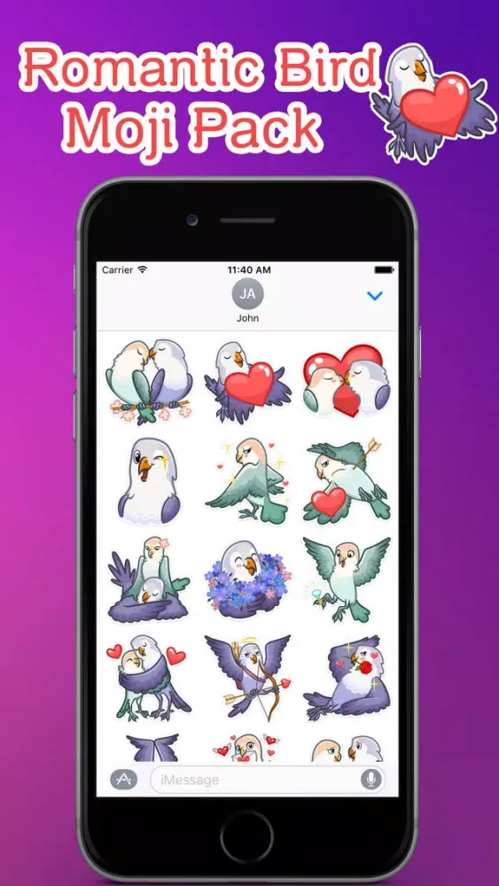 Zrzuty ekranu Love Birds Emoji Stickers - for iMessage