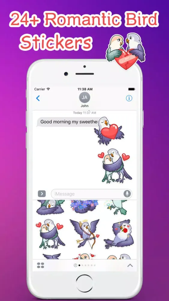Zrzuty ekranu Love Birds Emoji Stickers - for iMessage