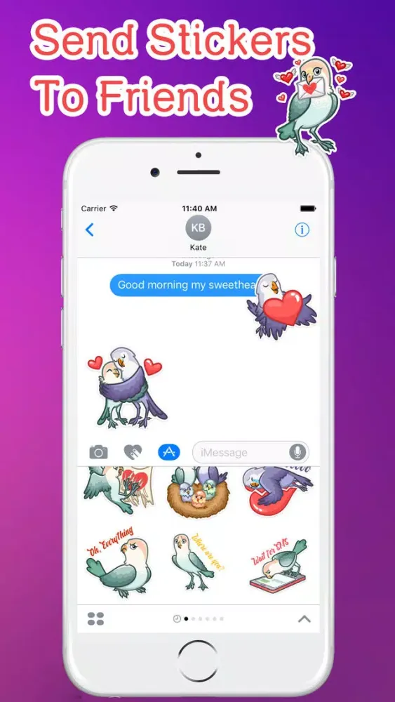 Zrzuty ekranu Love Birds Emoji Stickers - for iMessage
