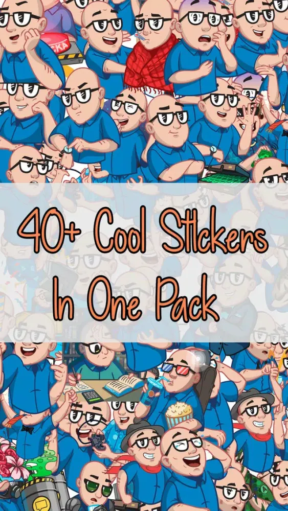 Man With Glasses Stickers スクリーンショット
