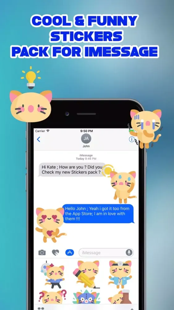 Tangkapan skrin Sassy The Cat Emoji Stickers