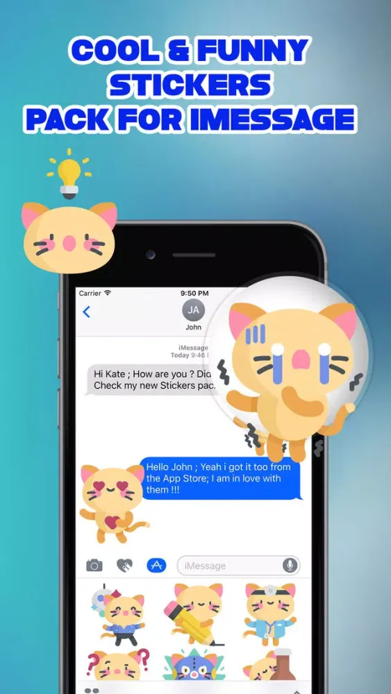 Tangkapan skrin Sassy The Cat Emoji Stickers