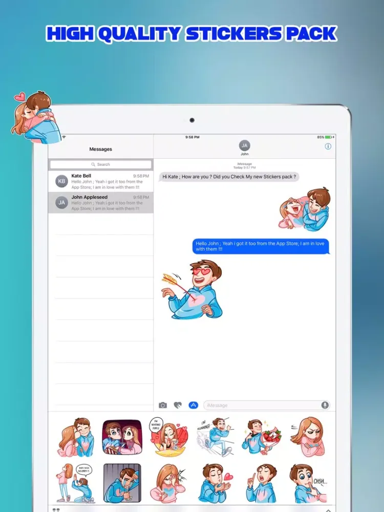 Zrzuty ekranu The Cute Couple Stickers iPad 