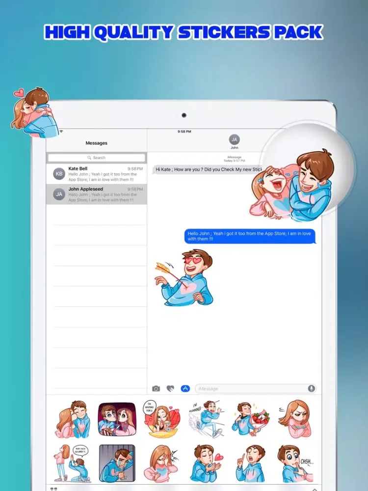 Zrzuty ekranu The Cute Couple Stickers iPad 