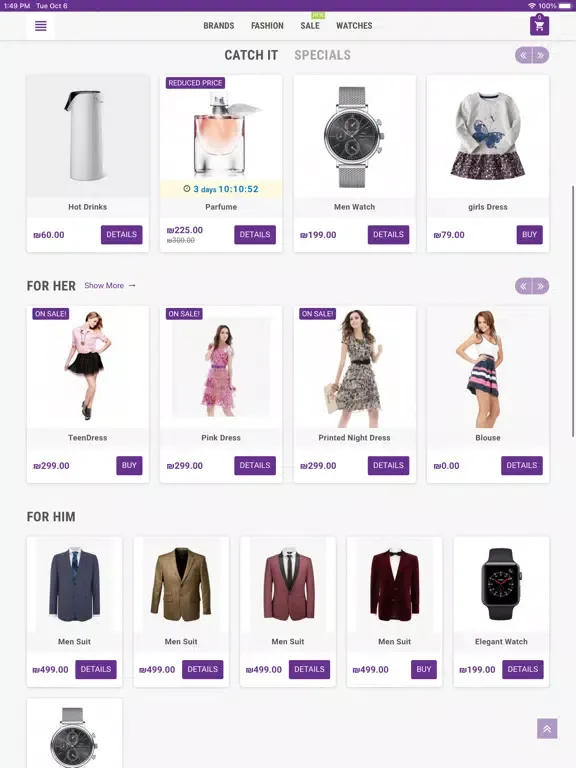 Tangkapan skrin StayHomeOnlineShopping iPad 