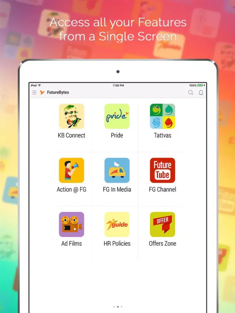 FutureBytes iPad  Ekran Görüntüleri