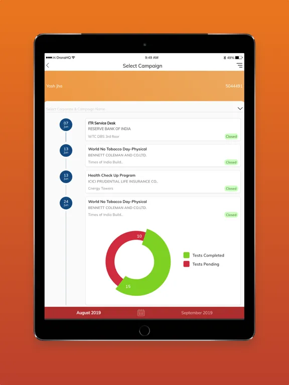Captures d'écran de iHealthCheck iPad 