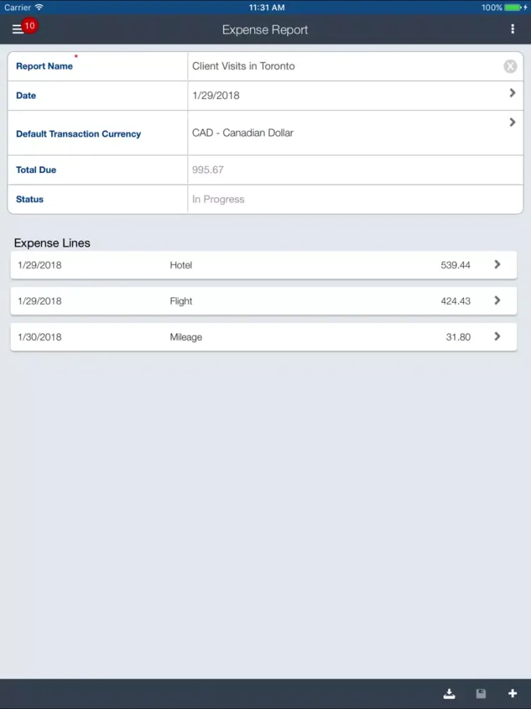 Deltek T&E for PS iPad  स्क्रीनशॉट