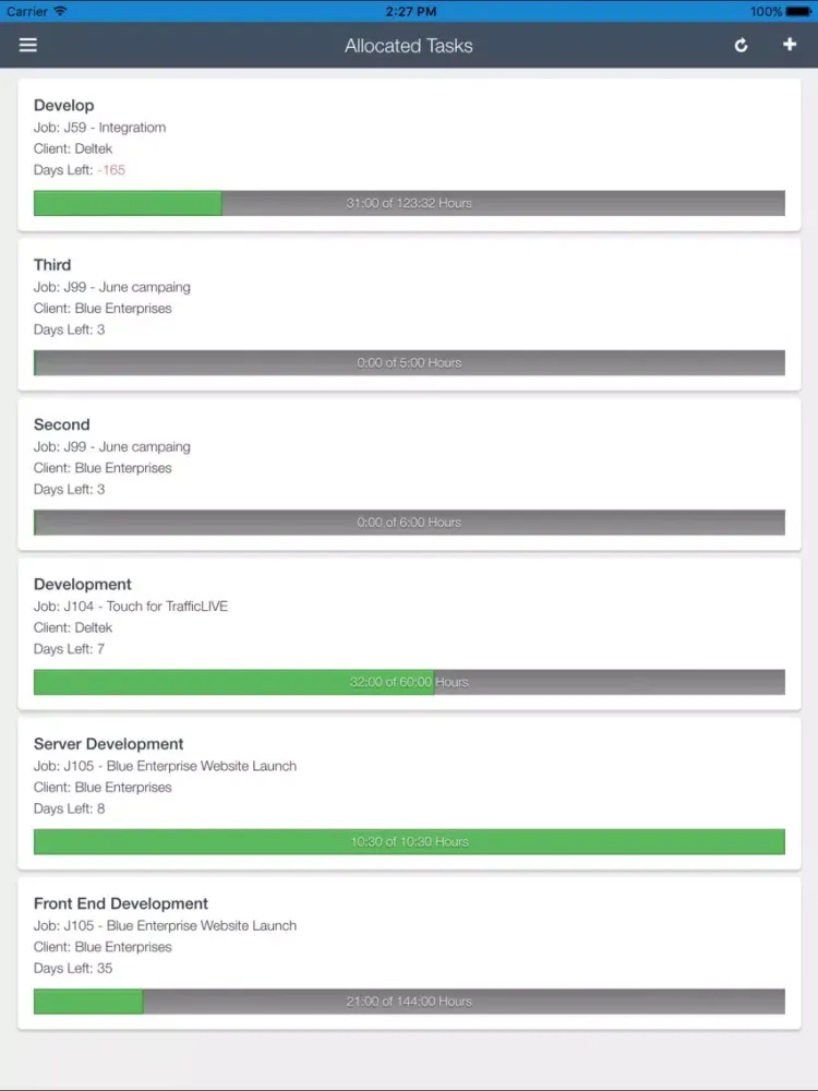 Deltek Touch for TrafficLIVE iPad 应用截图