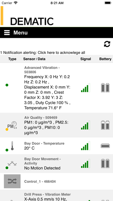 Dematic IoT Mobile Screenshots