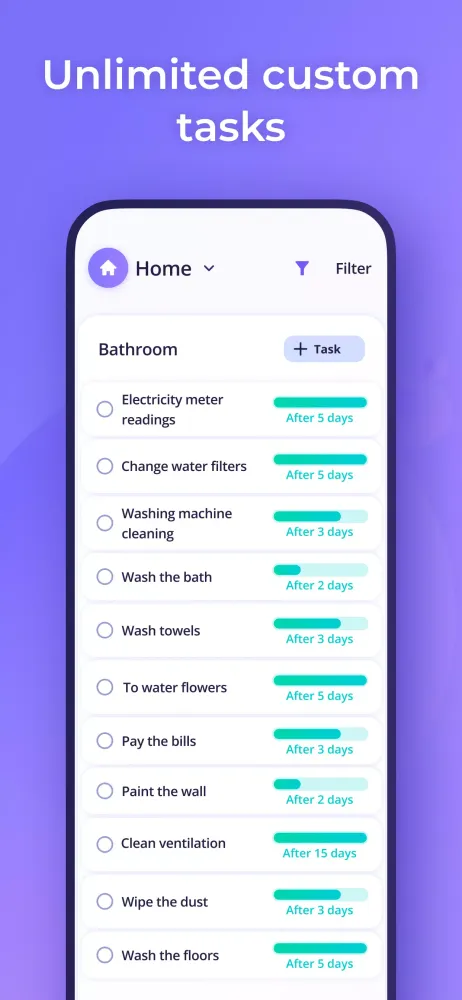 Housekeeping Сhores tracker स्क्रीनशॉट