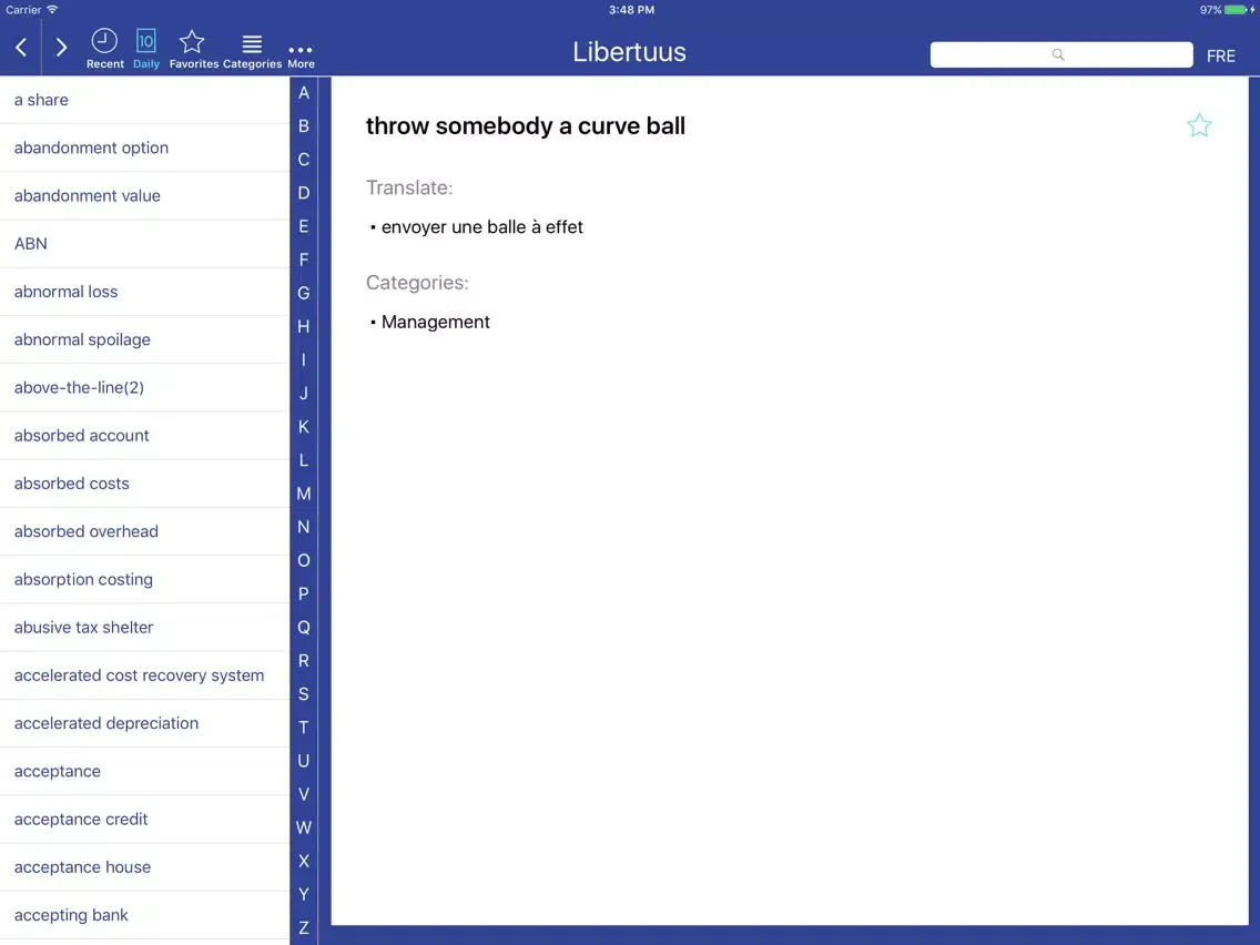 Libertuus Finance Terms EN-FR iPad  スクリーンショット