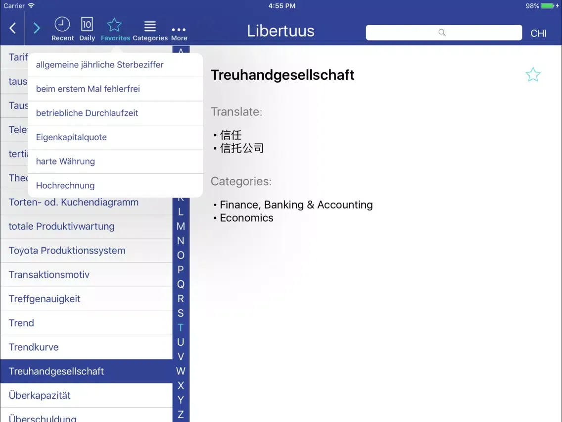 Tangkapan skrin Libertuus Lite Geschäft DE-CH iPad 