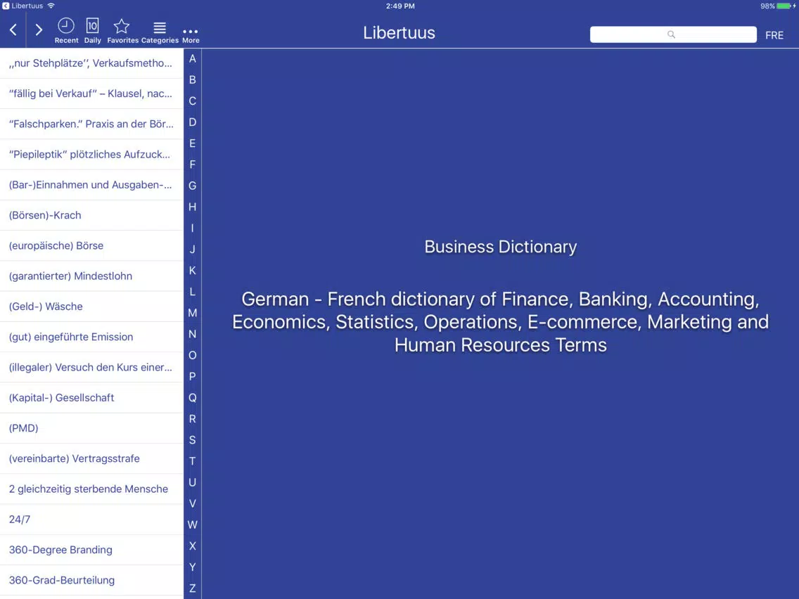 Libertuus Geschäfts DE-FR iPad 应用截图