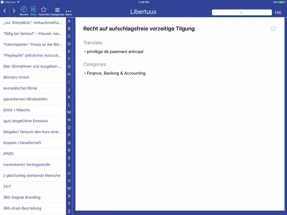 Libertuus Geschäfts DE-FR iPad 应用截图