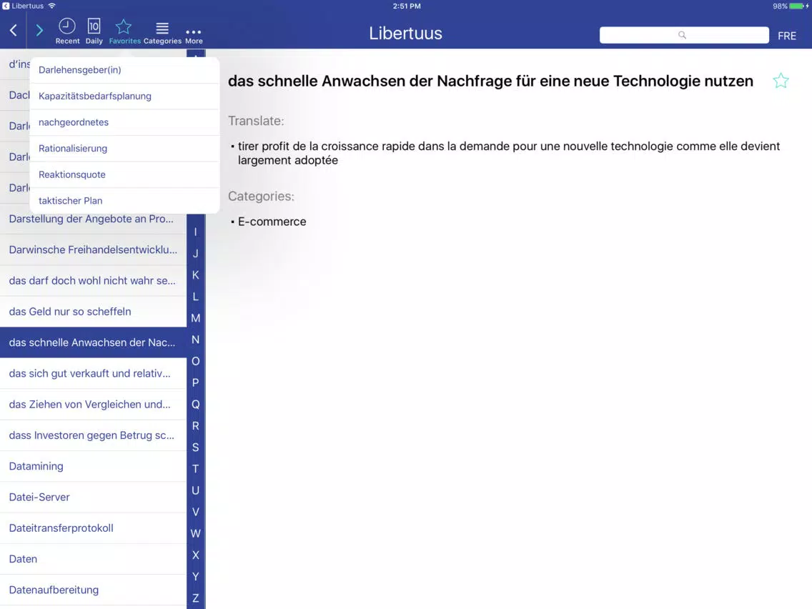 Libertuus Geschäfts DE-FR iPad 应用截图