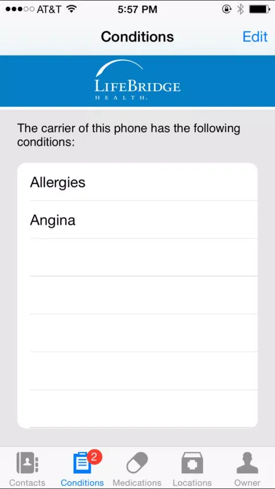 Screenshot di LifeBridge ICE Plus