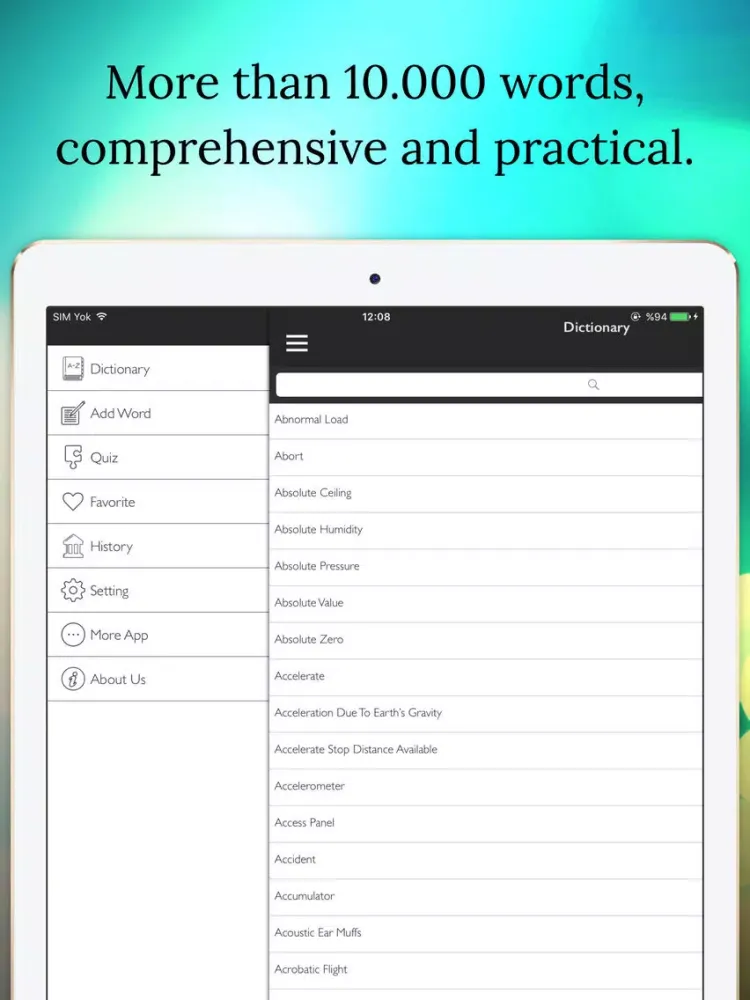 Aviation Dictionary Offline iPad  Screenshots
