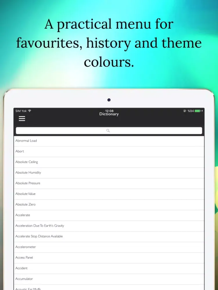 Aviation Dictionary Offline iPad  Screenshots