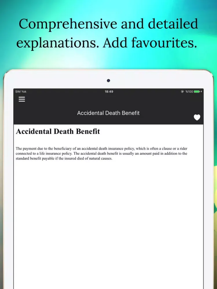 Insurance Terms Dictionary Offline iPad 应用截图