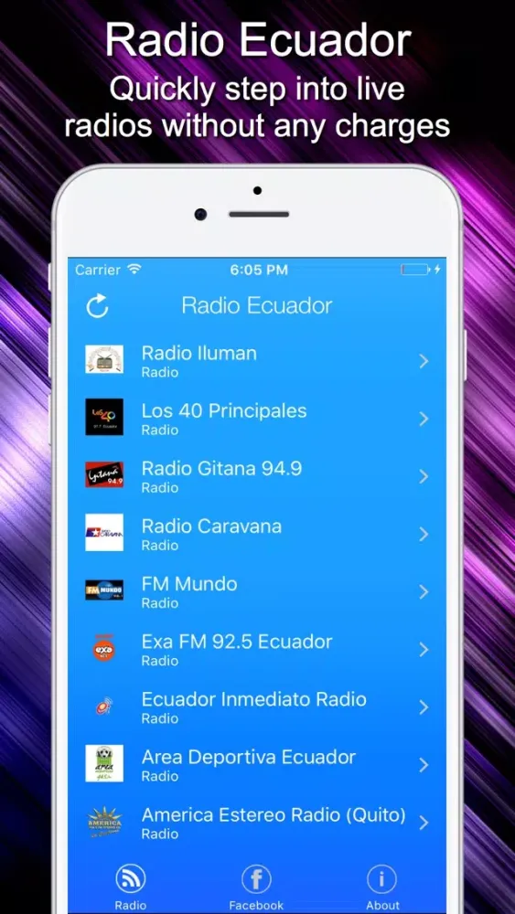 Ảnh chụp màn hình của Radio Ecuador - Live Radio Listening