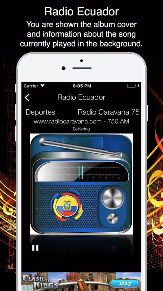 Ảnh chụp màn hình của Radio Ecuador - Live Radio Listening