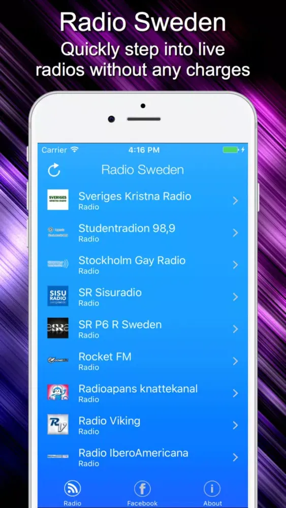 Capturas de tela do Radio Sweden - Live Radio Listening