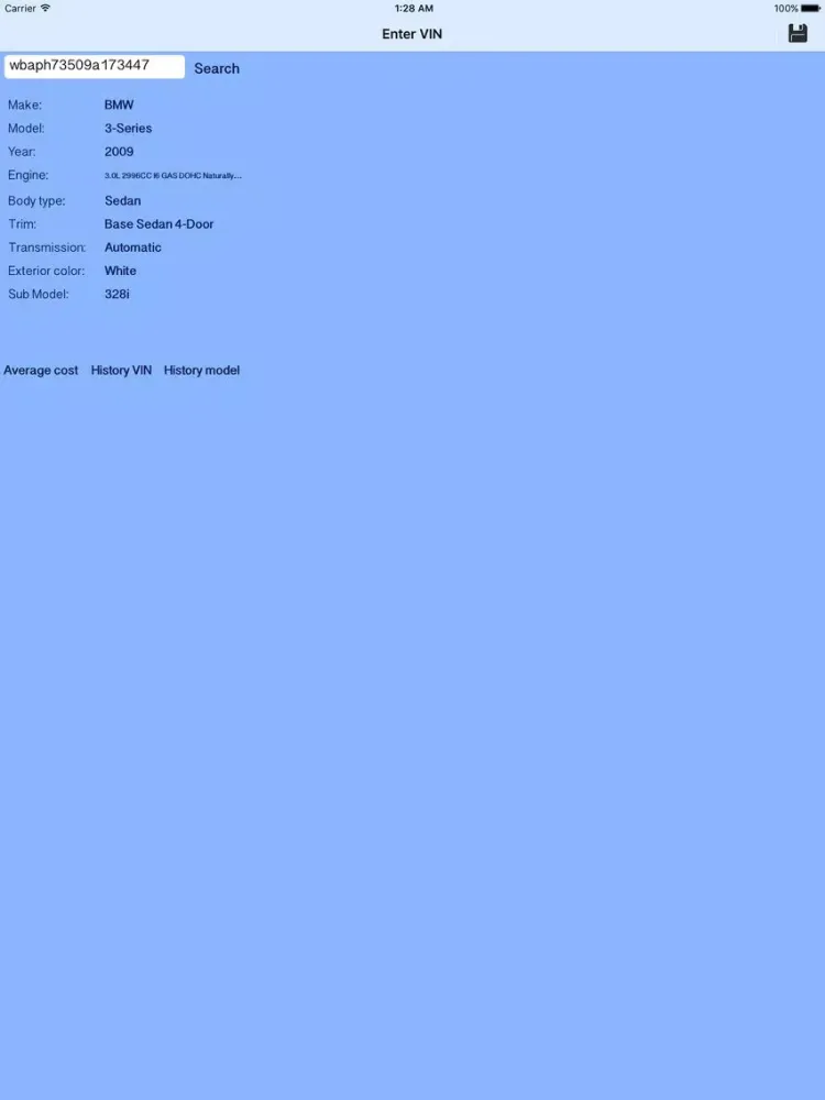 VIN Database Lite iPad  स्क्रीनशॉट