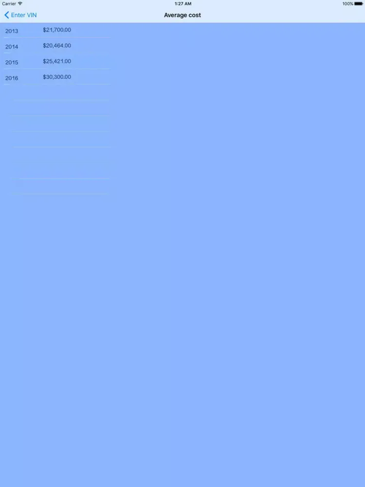 VIN Database Lite iPad  स्क्रीनशॉट
