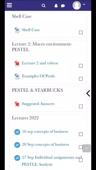 Capturas de pantalla de Denning Student VLE