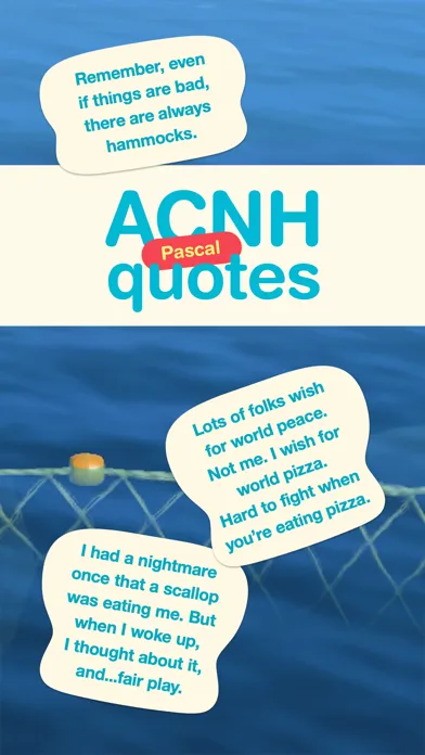 Capturas de pantalla de ACNH Pascal Quotes