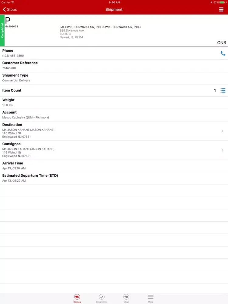 Capturas de pantalla de eTrack iPad 