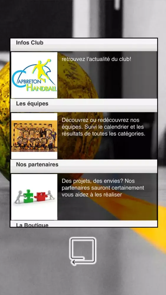 Captures d'écran de Capbreton Handball